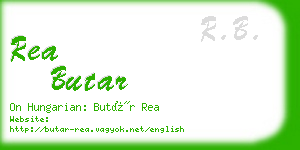rea butar business card